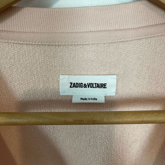 Zadig & Voltaire Pink Portland Skull Graphic Oversized T-Shirt Womens Size Small - Picture 5 of 6